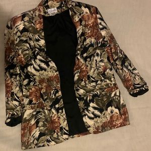 Dark floral print blazer
